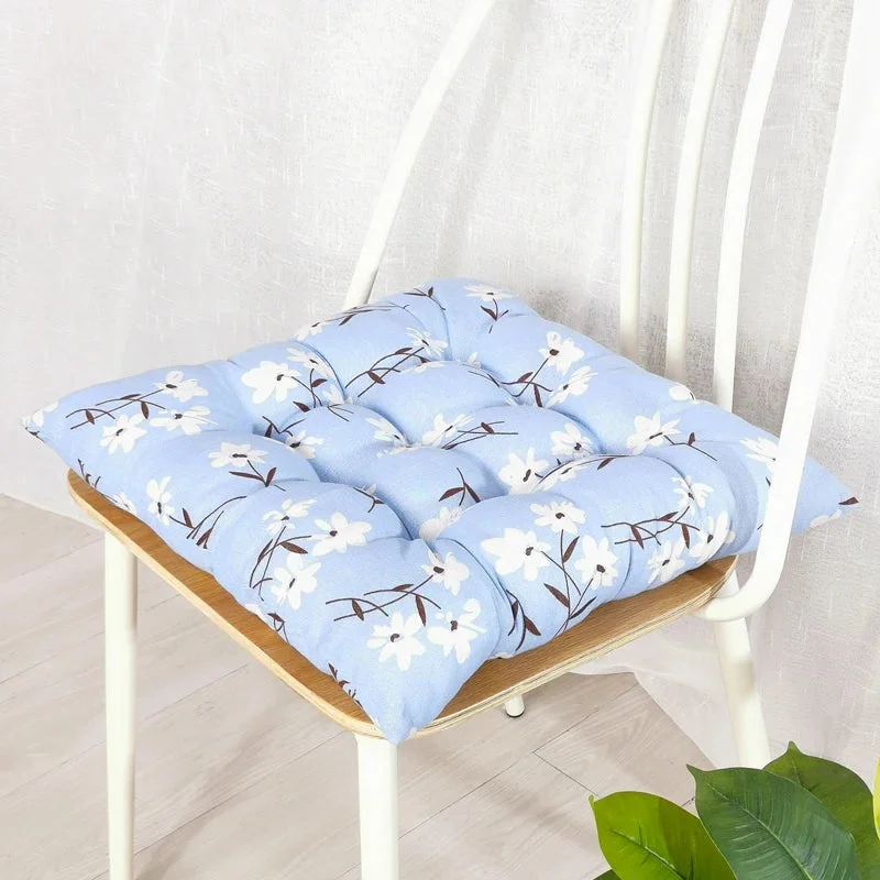 Galette de Chaise Bleue Floral