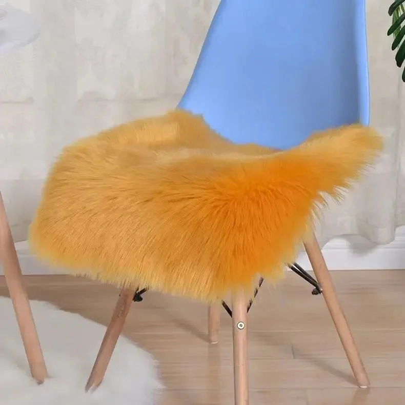 Galette de Chaise Orange Fourrure