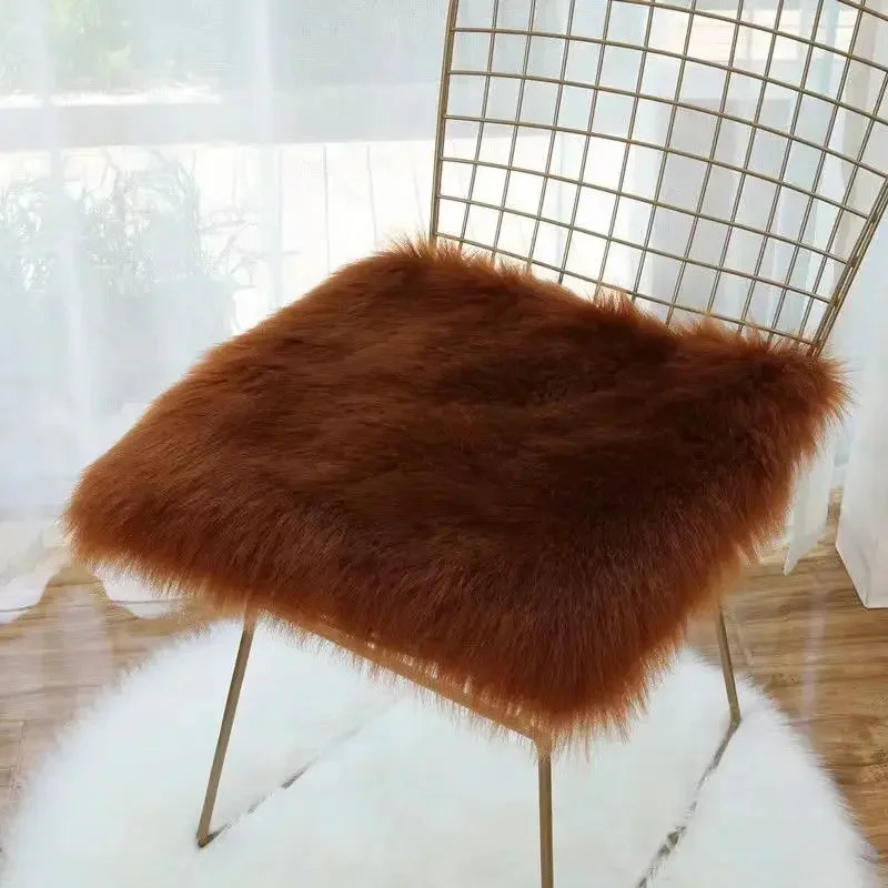 Galette de Chaise Carré Camel foncé