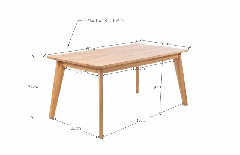 Table à manger à rallonge en chêne massif KAMBIO 2 | VESKOR
