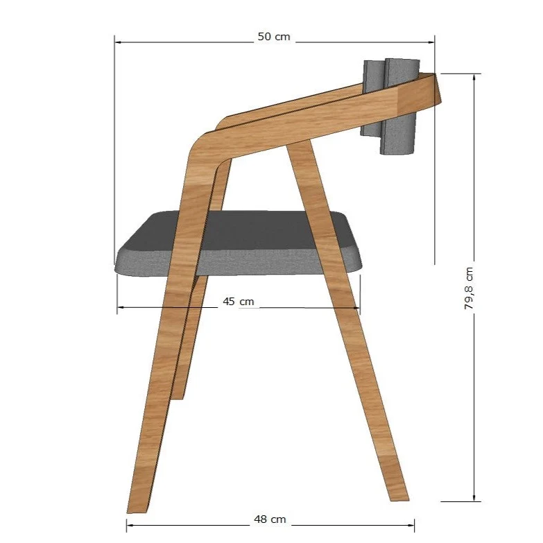 Lot de 2 ou 4 chaises de salle à manger en chêne massif rembourrées Soho | NordicStory