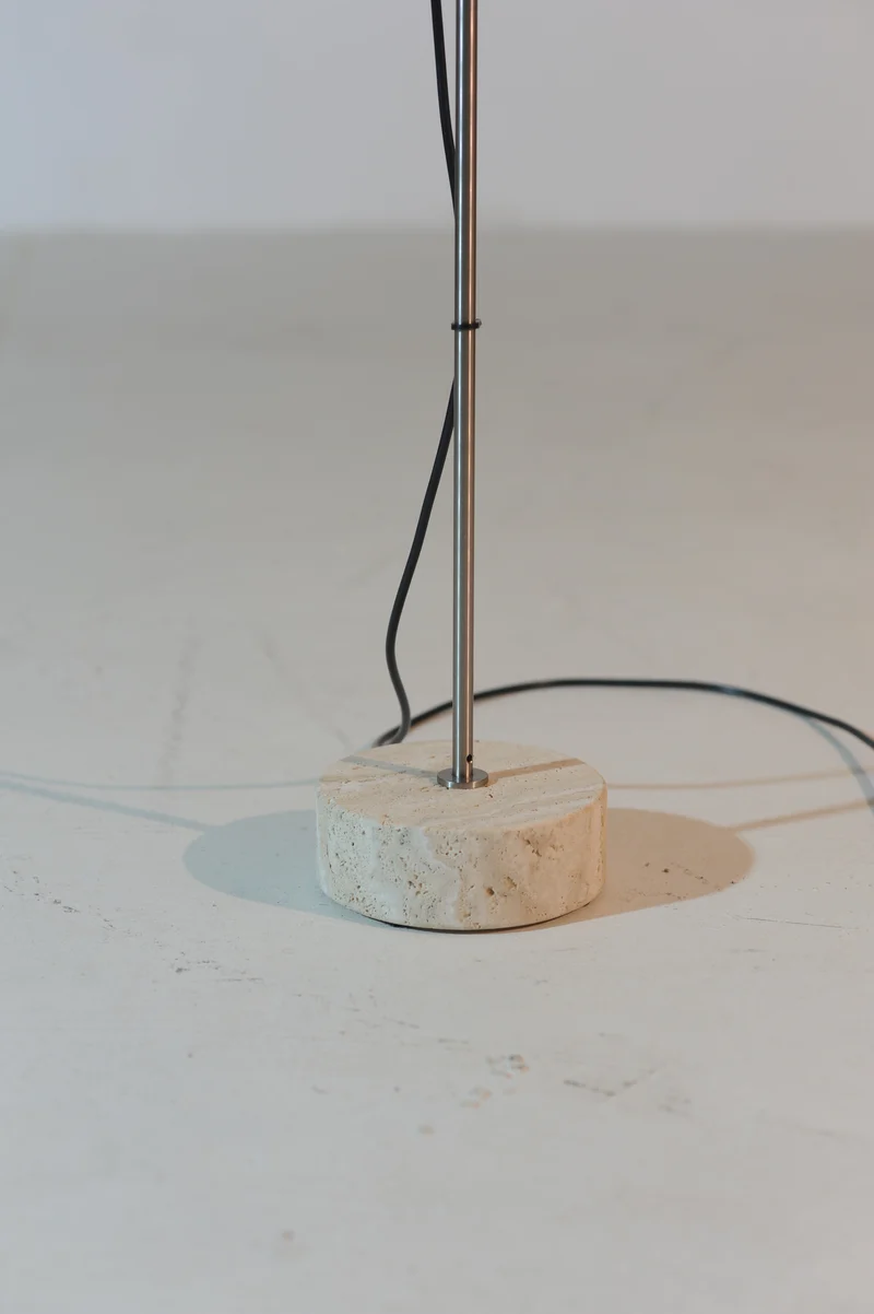 Vintage Model 387 Travertine Floor Lamp by Tito Agnoli for Oluce, Italy, 1960s