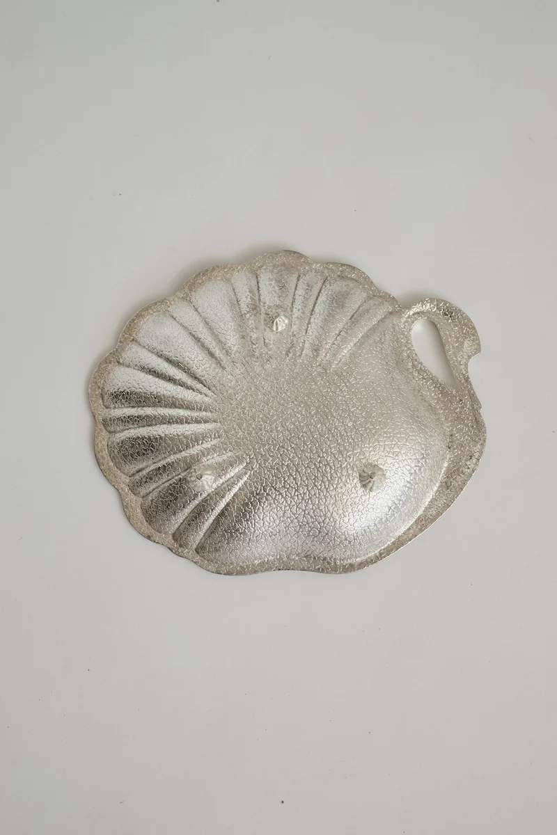 Vintage Silver-Plated Swan Shell Dish