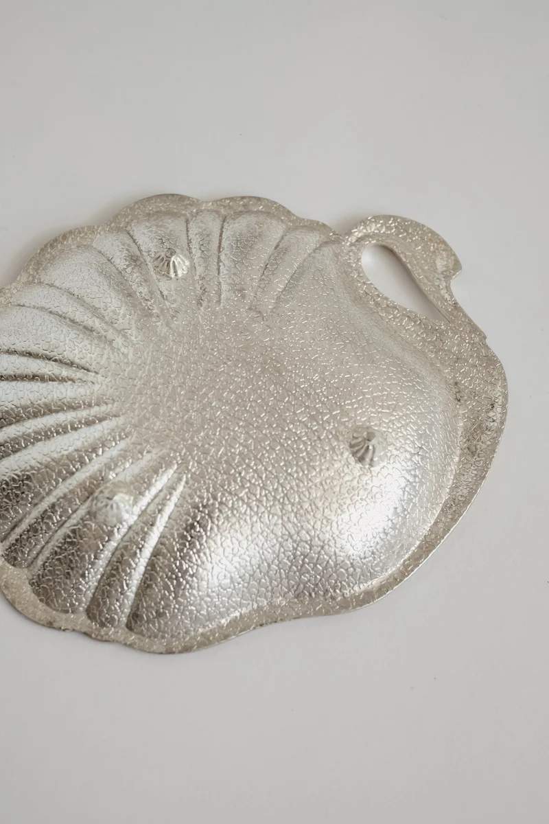 Vintage Silver-Plated Swan Shell Dish
