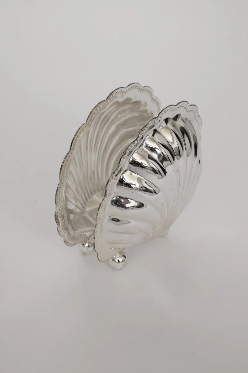 Vintage Silver-Plated Shell Napkin Holder