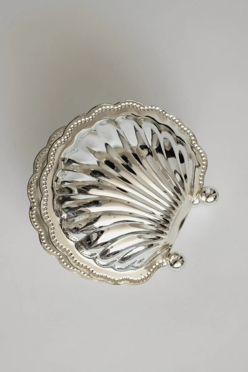 Vintage Silver-Plated Shell Napkin Holder