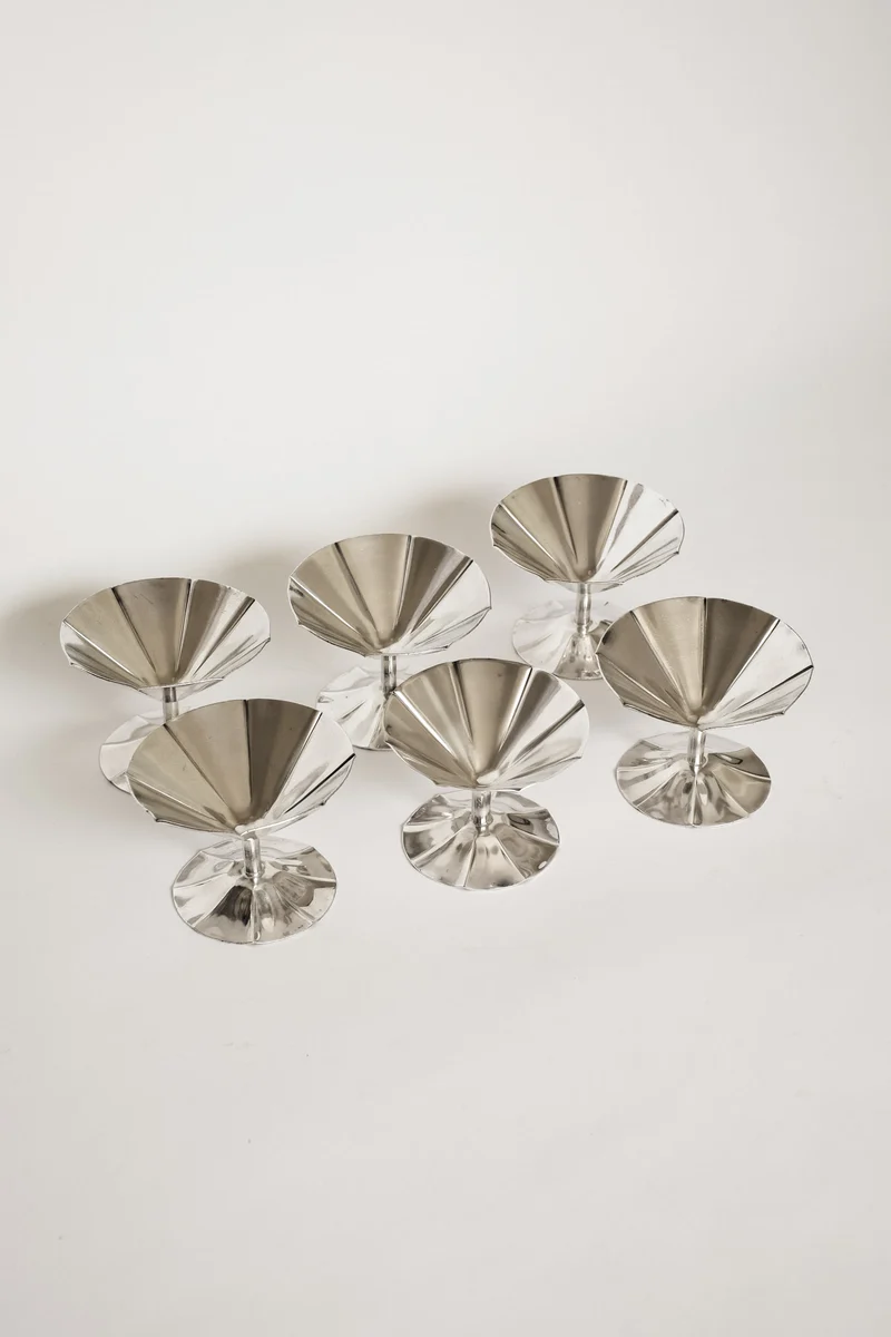 Mid-Century Sola Silver-Plated Ice Coupe Set
