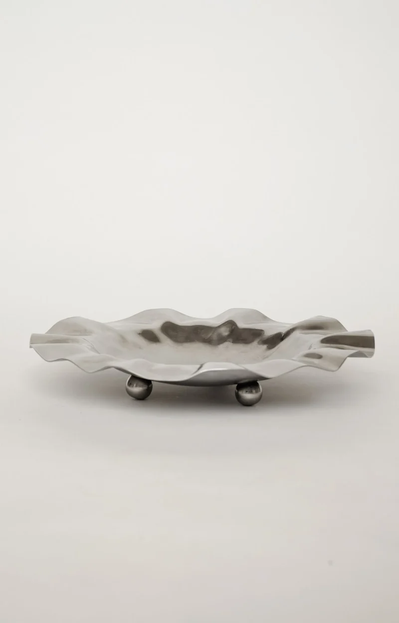 Wavy Display Bowl with Ball Feet