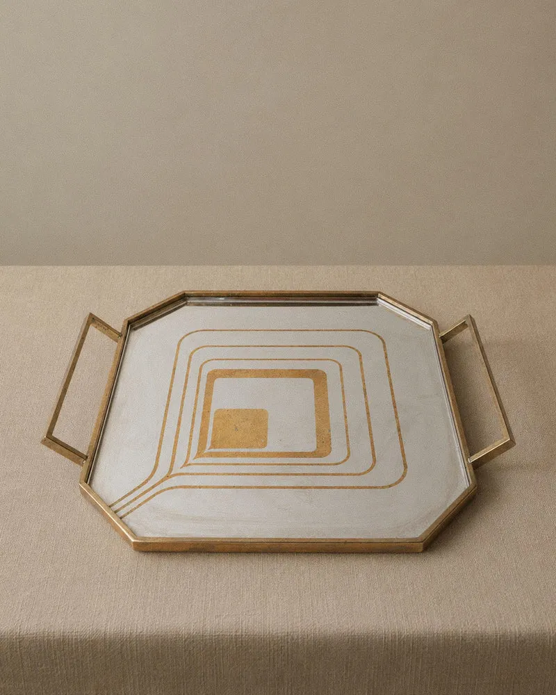 1970s Octagonal Stainless Steel Tray