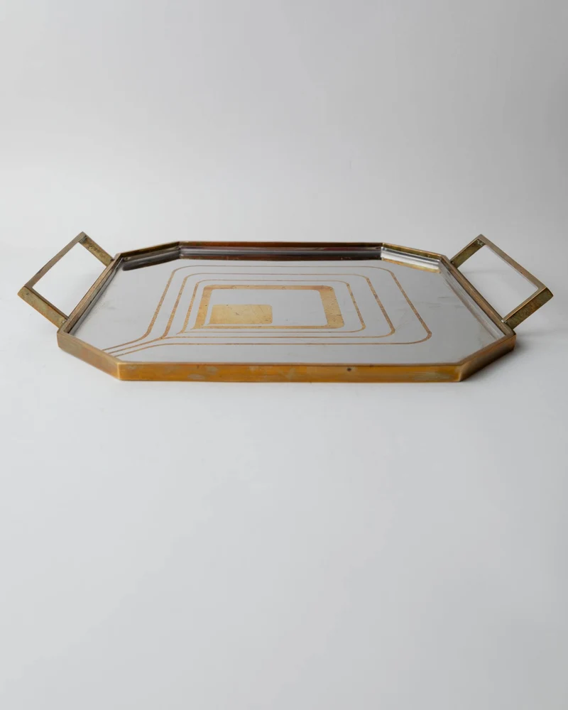 1970s Octagonal Stainless Steel Tray