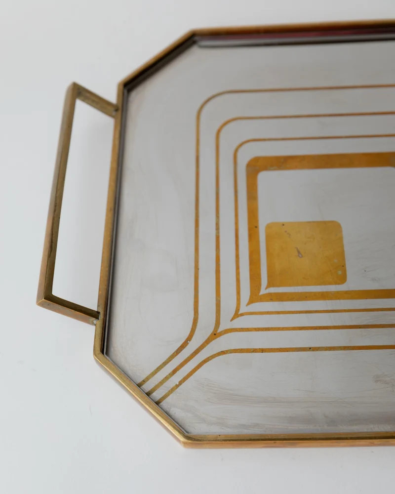 1970s Octagonal Stainless Steel Tray