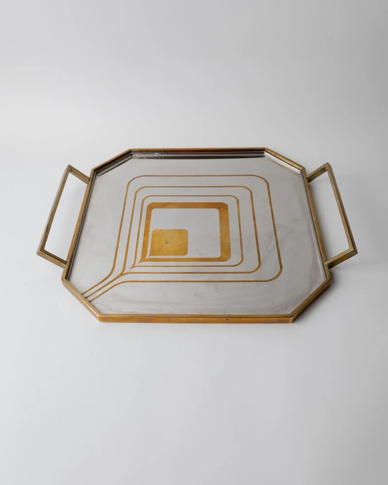 1970s Octagonal Stainless Steel Tray