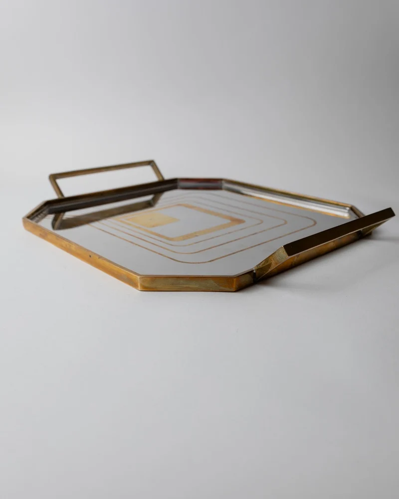 1970s Octagonal Stainless Steel Tray