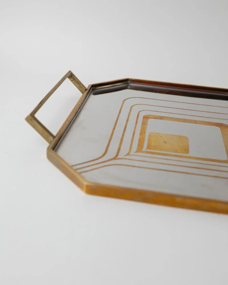 1970s Octagonal Stainless Steel Tray