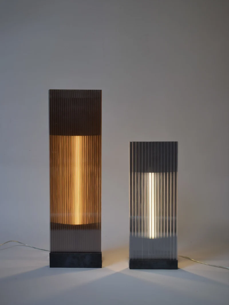 POLY-C-1 extra tall - smoke Acrylic Floor Lamp