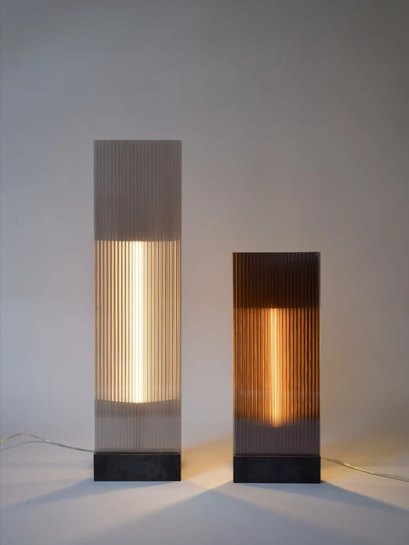 POLY-C-1 extra tall - smoke Acrylic Floor Lamp