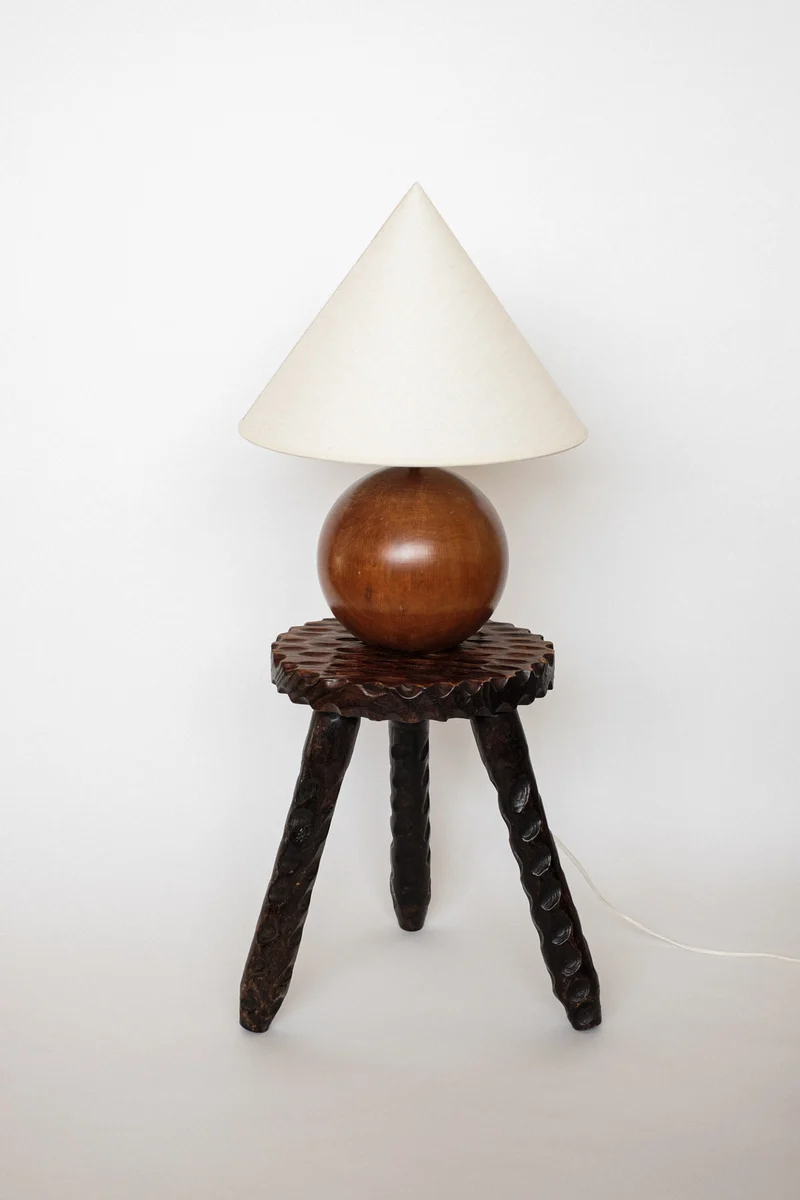 Hand-carved Wooden Tripod Stool