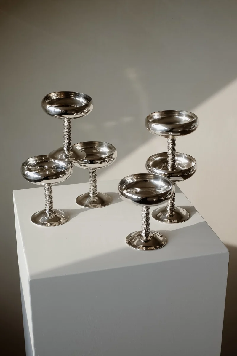 Set of 6 Silver Coupes