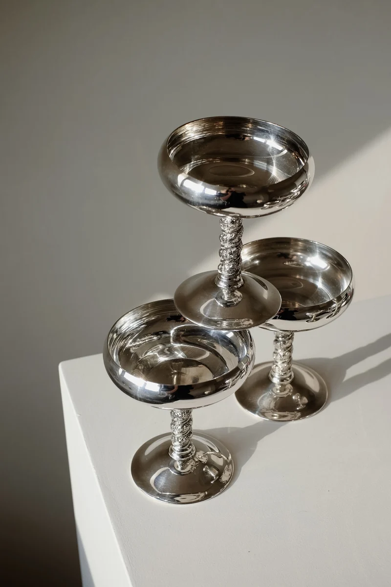 Set of 6 Silver Coupes