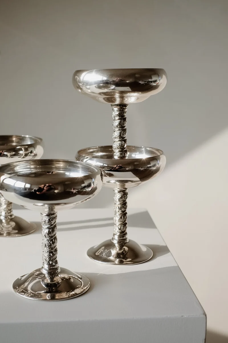 Set of 6 Silver Coupes