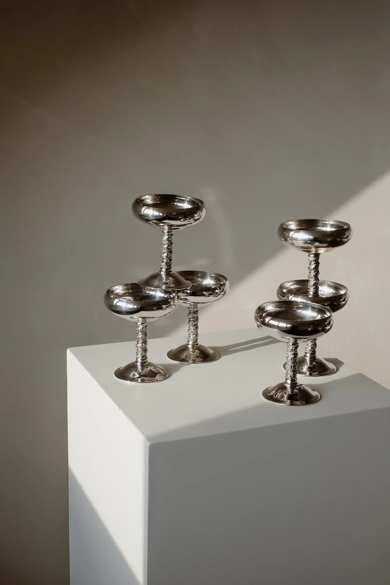 Set of 6 Silver Coupes
