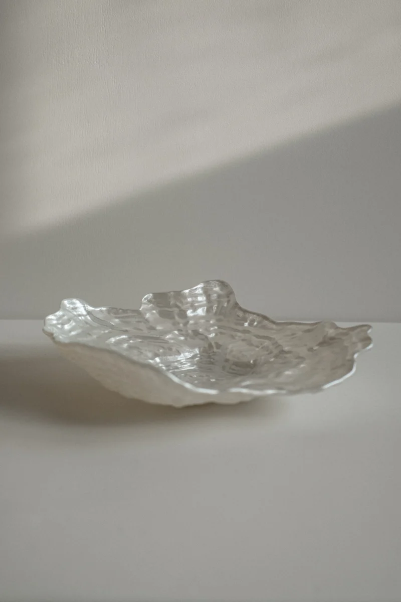 Glass Oyster Shaped Bowl
