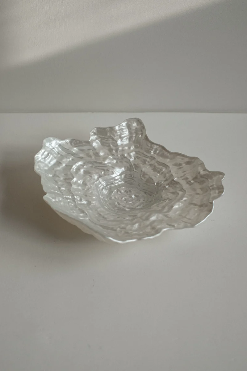 Glass Oyster Shaped Bowl