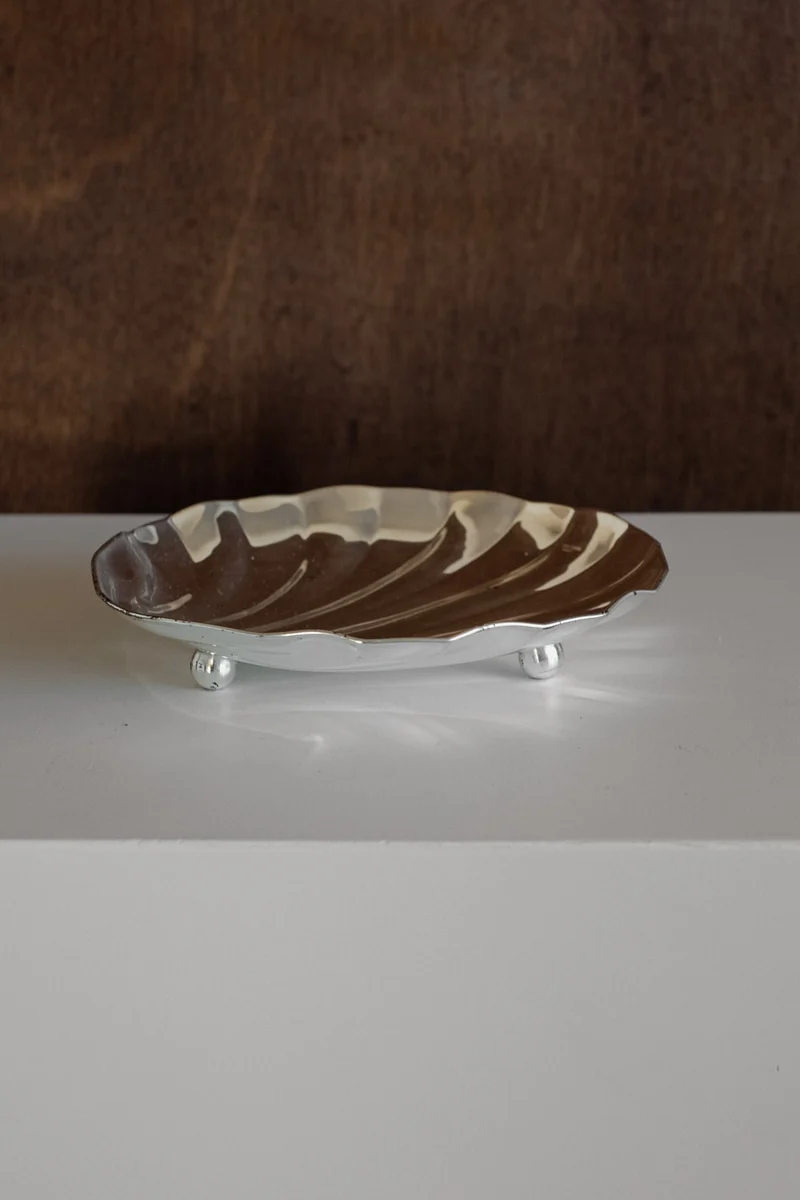 Silver-Plated Shell Dish