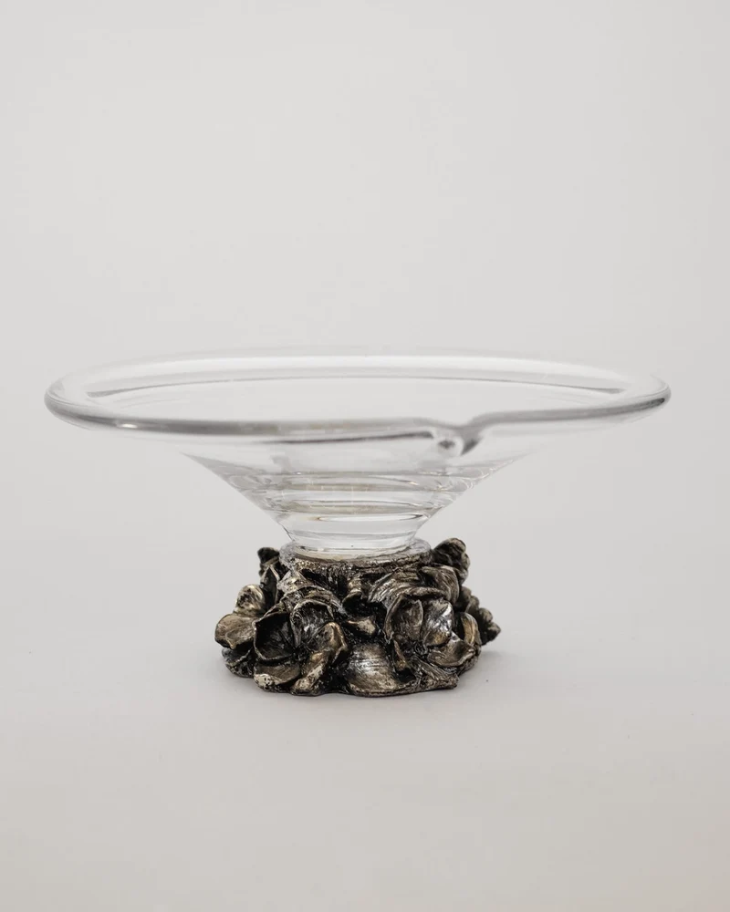 Glass Murano Dish on Metal Base