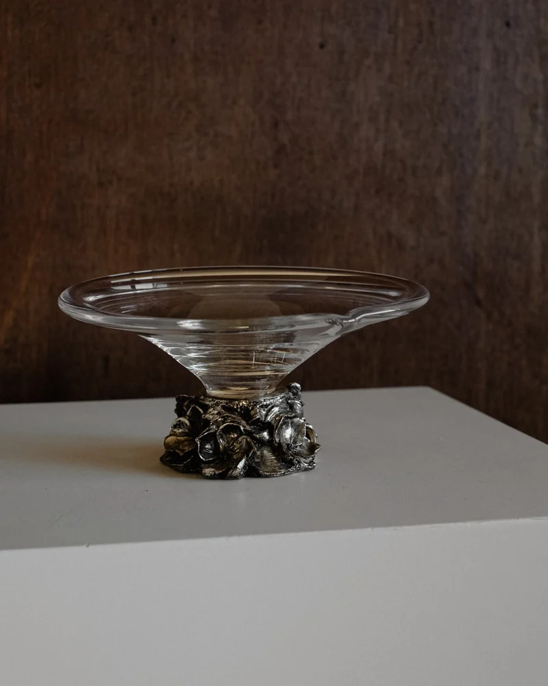 Glass Murano Dish on Metal Base
