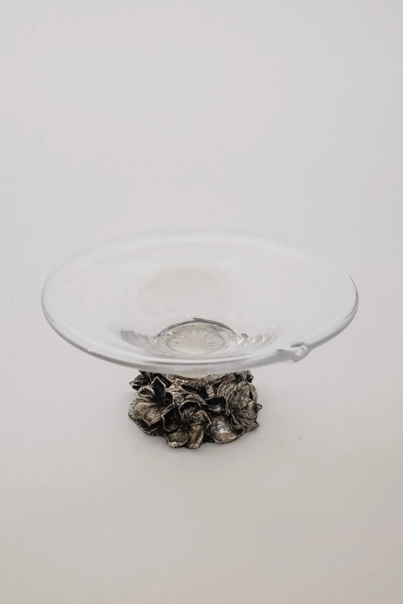 Glass Murano Dish on Metal Base