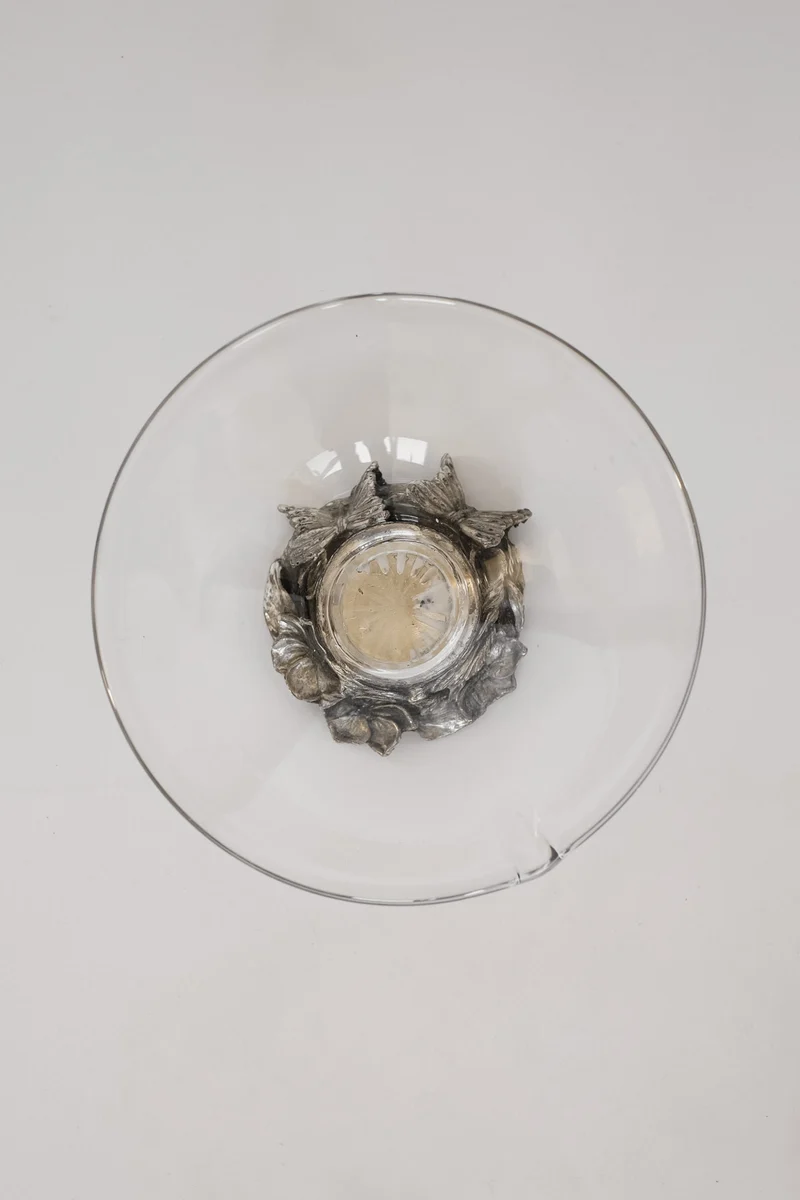 Glass Murano Dish on Metal Base
