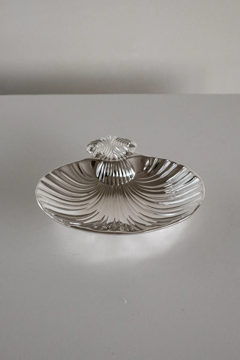Silver-Plated Shell Tray