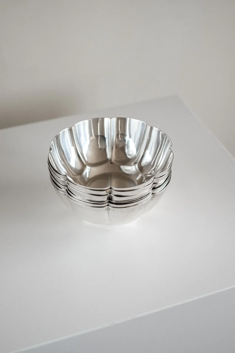 Set of 6 Silver-Plated Bowls 1960s