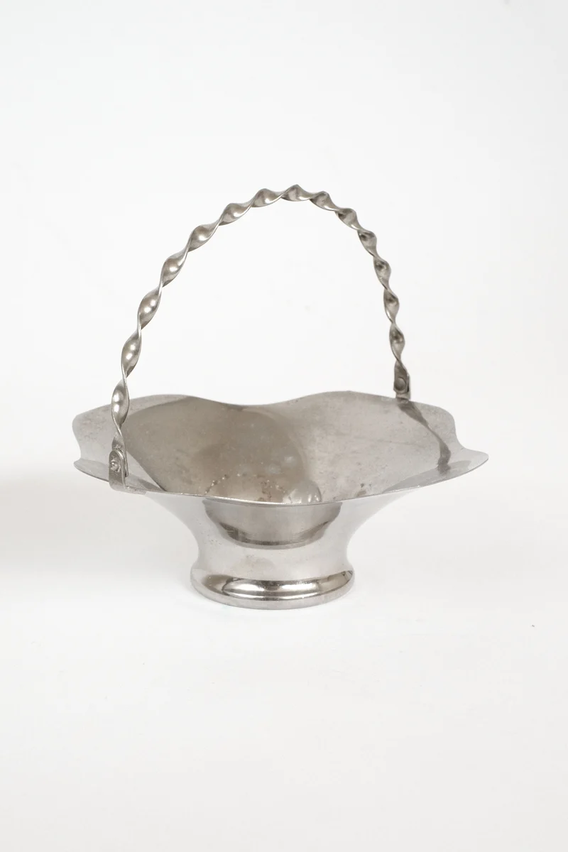 Small Basket With Twisted Hand Barrel