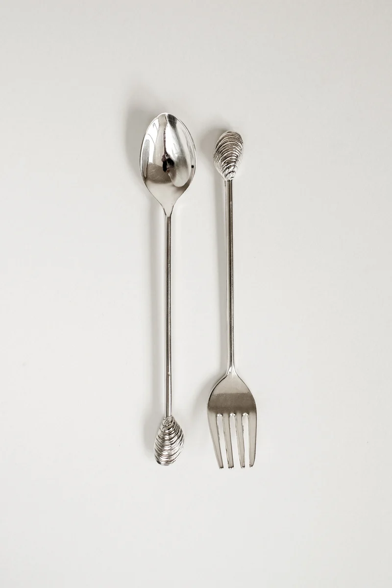 Silver-Plated Seashell Cutlery Set