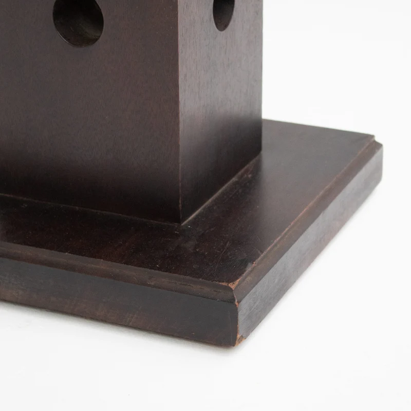 Vintage Wooden Pedestal Set in Stained Oak