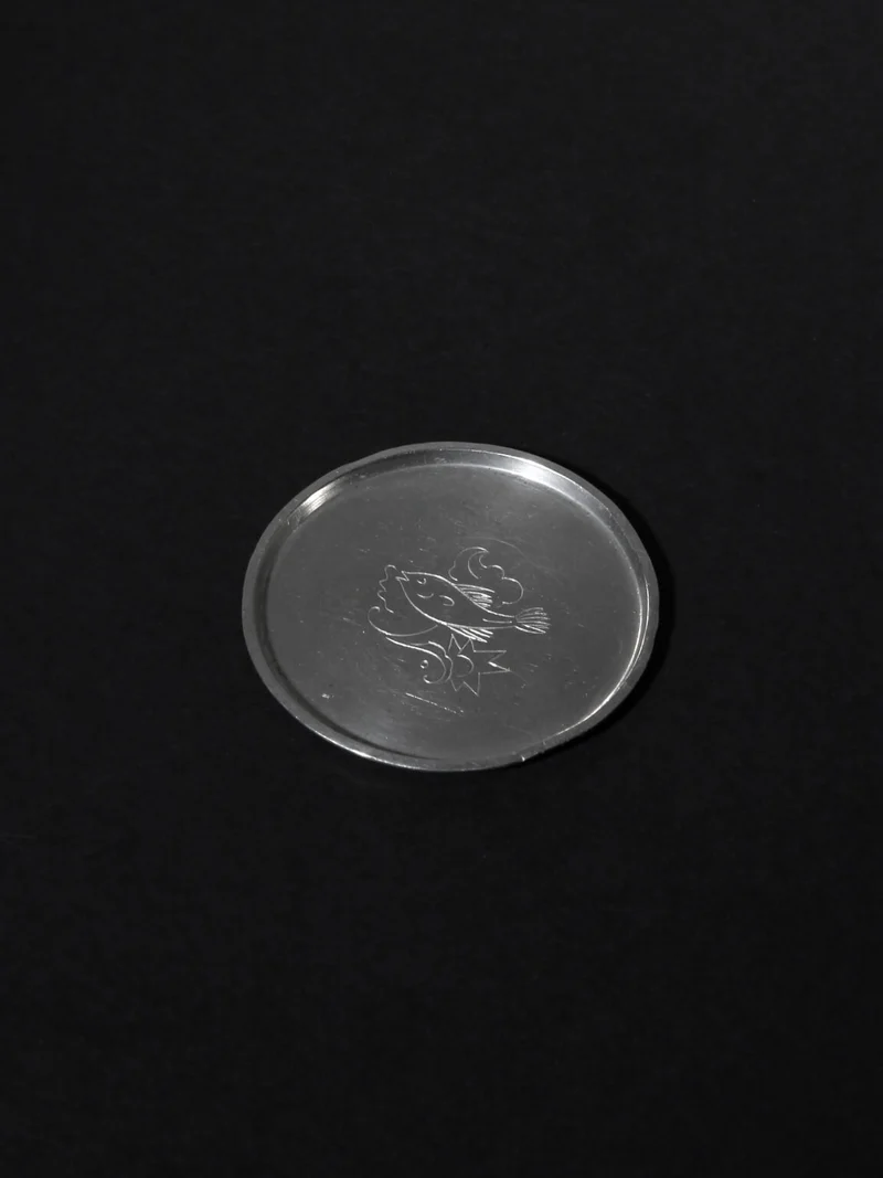 Just Andersen Art Deco Pewter Coaster With Fish Motifs, Denmark, 1933