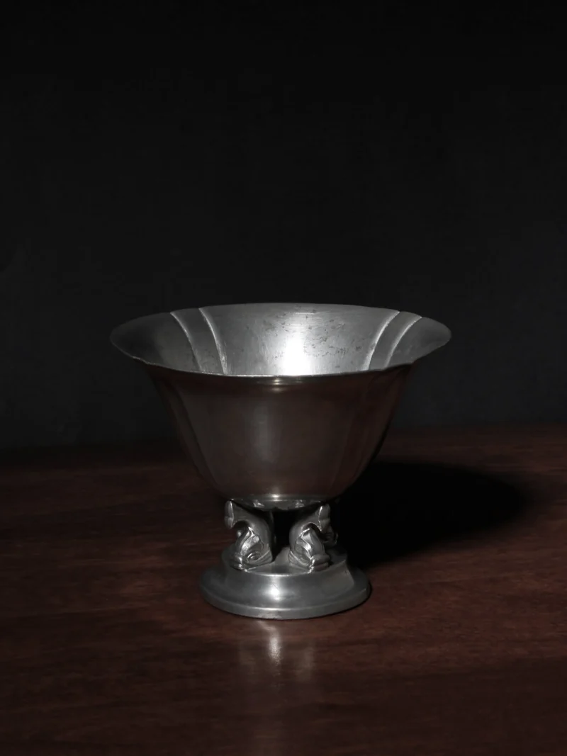 Art Deco Pewter Dolphins Bowl, GAB, Sweden, 1935
