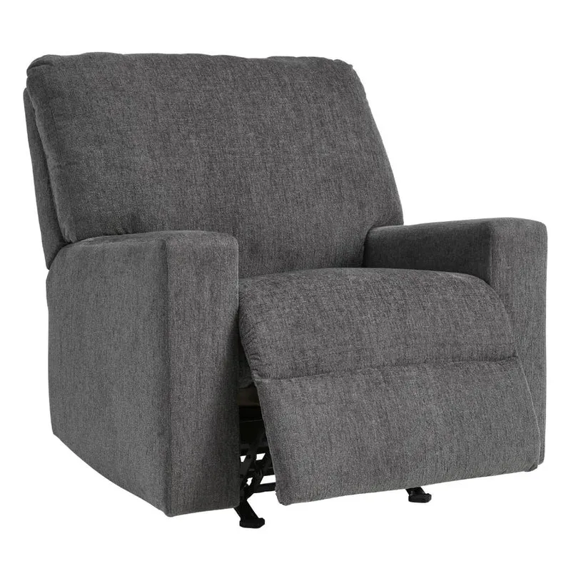 Fauteuil berçant et inclinable en tissu gris étain - Rannis