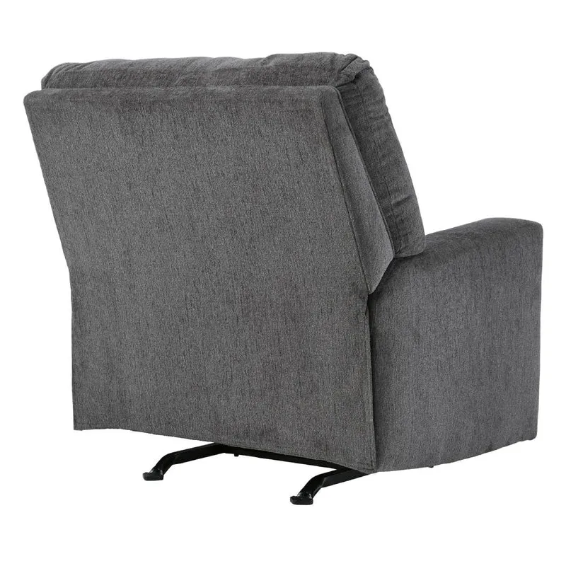 Fauteuil berçant et inclinable en tissu gris étain - Rannis