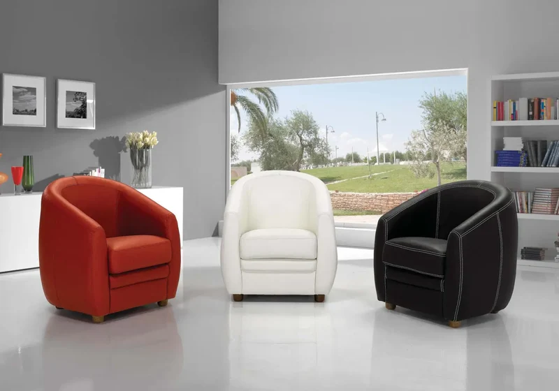 Fauteuil cabriolet en cuir blanc - Apollo