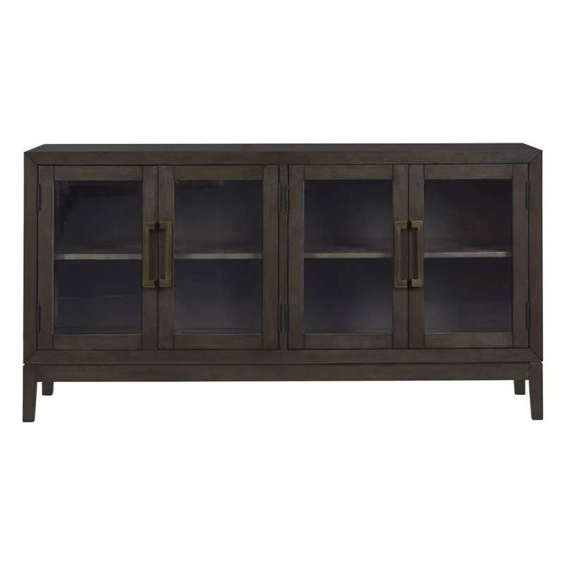 Buffet en bois/placage de chêne brun foncé avec 4 portes - Burkhaus