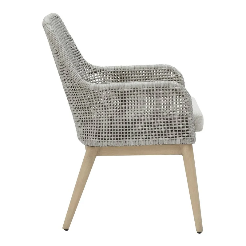 Ensemble de 2 chaises extérieures en tissu Nuvella et osier gris pâle - Seton Creek