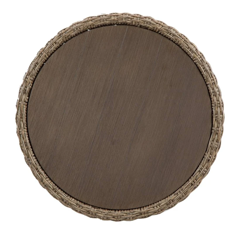 Table de bout extérieure en aluminium et en osier brun - Danson