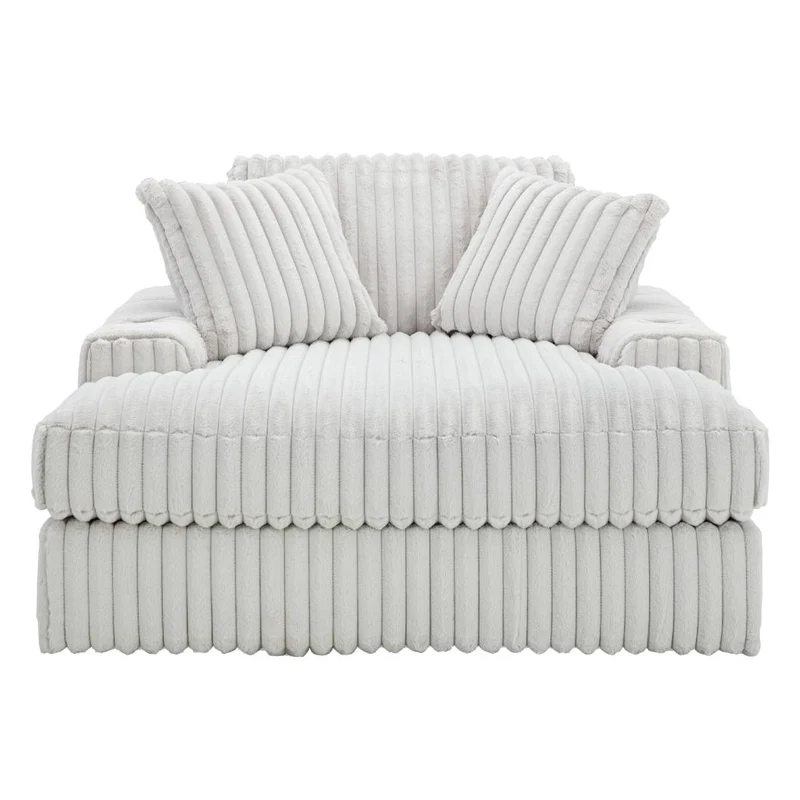 Fauteuil surdimensionné en velours côtelé blanc - Stupendous