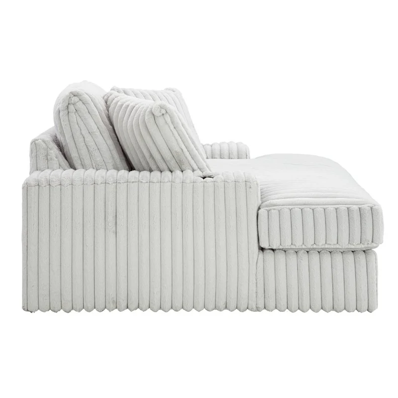 Fauteuil surdimensionné en velours côtelé blanc - Stupendous