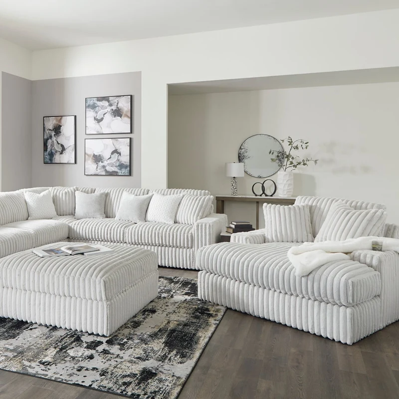 Fauteuil surdimensionné en velours côtelé blanc - Stupendous