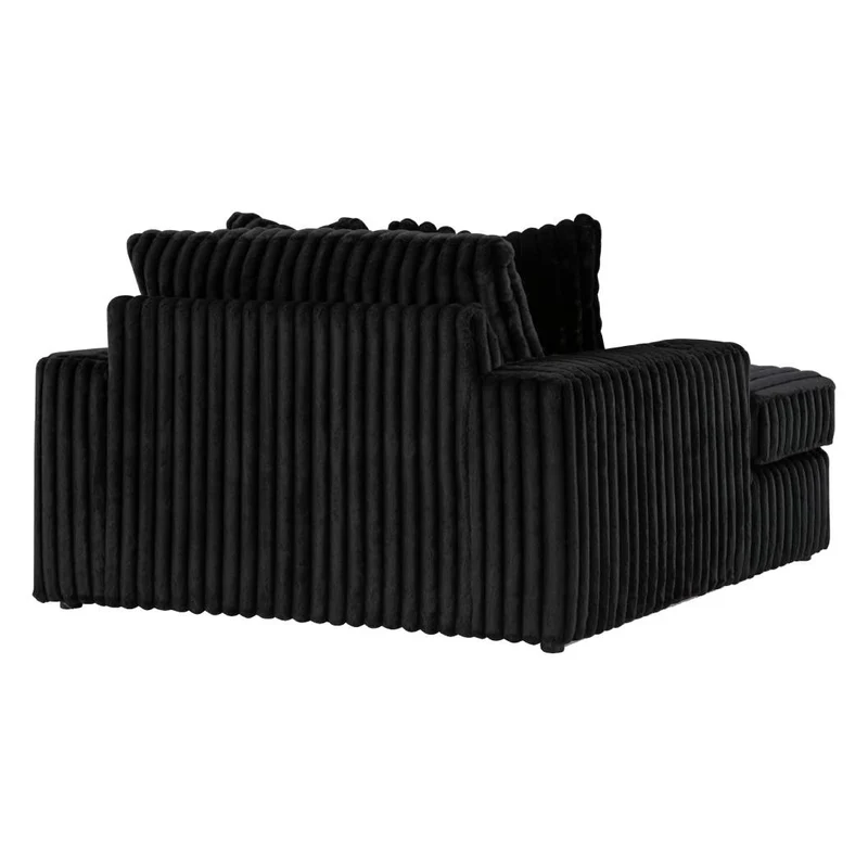 Fauteuil surdimensionné en velours côtelé noir - Midnight-Madness
