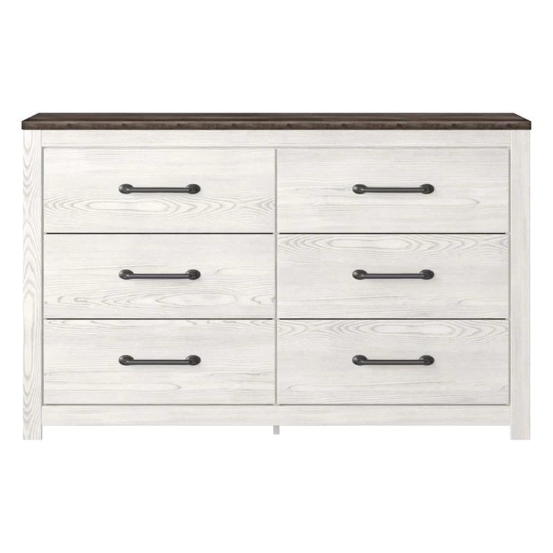 Bureau à 6 tiroirs en bois/placage bicolore - Gerridan